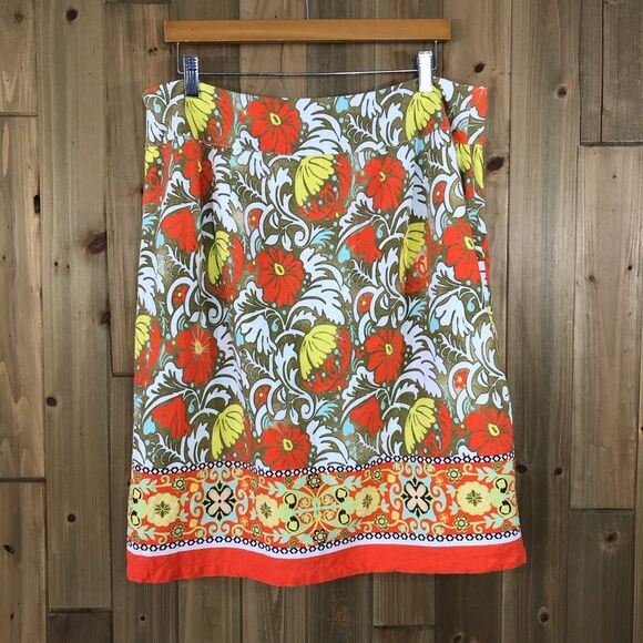 Cato Woman Multicolored Floral Linen Rayon Blend A-line Skirt Side Zip Size 16W - Picture 3 of 16